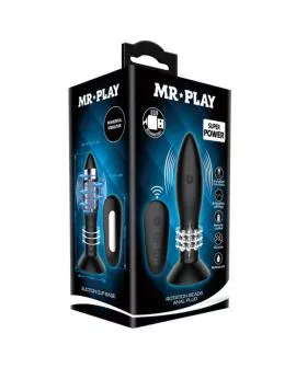 MR Play - Analstecker mit rotierenden schwarzen Bällen Fernbedienung