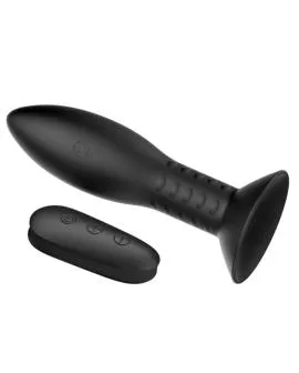 MR Play - Analstecker mit rotierenden schwarzen Bällen Fernbedienung