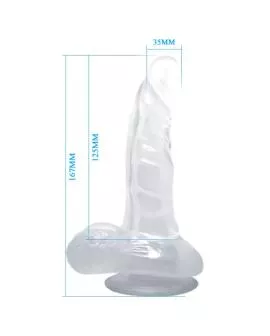 BAILE - REALISTISCHER DILDO MIT SAUGNAPF UND HODEN 16.7 CM TRANSPARENT
