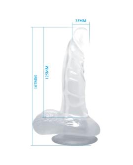 BAILE - REALISTISCHER DILDO MIT SAUGNAPF UND HODEN 16.7 CM TRANSPARENT