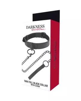 DARKNESS - Schwarze Erotik Halskette mit Kette