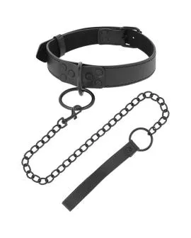 DARKNESS - Schwarze Erotik Halskette mit Kette