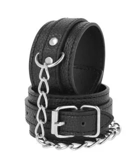 DARKNESS - Handschellen aus schwarzem strukturiertem Leder