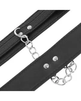 DARKNESS - Handschellen aus schwarzem strukturiertem Leder