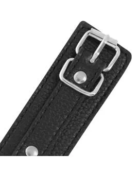 DARKNESS - Handschellen aus schwarzem strukturiertem Leder