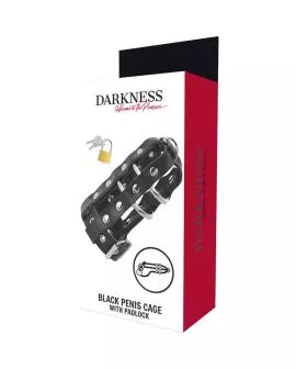 DARKNESS - KEUSCHHEITSKFIG AUS LEDER MIT SCHLOSS