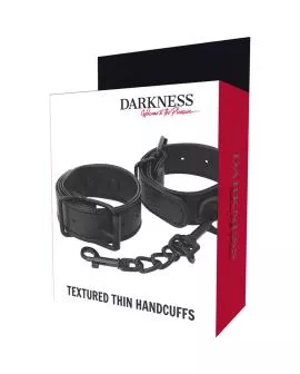 Darkness - Breite, dünne texturierte Handschellen