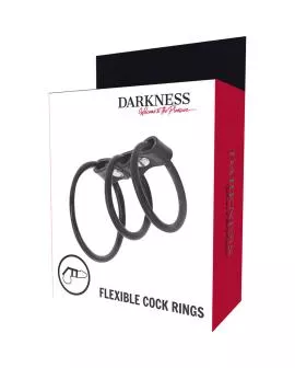 DARKNESS - Set aus 3 flexiblen Penisringen