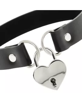 COQUETTE CHIC DESIRE - VEGANE LEDER-HALSKETTE MIT HERZ-ACCESSOIRE MIT SCHLÜSSEL