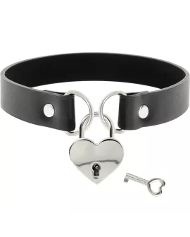 COQUETTE CHIC DESIRE - VEGANE LEDER-HALSKETTE MIT HERZ-ACCESSOIRE MIT SCHLÜSSEL
