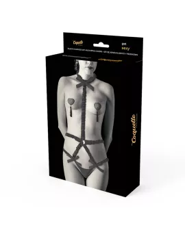 Coquette Chic Desire - Dessous-Set mit Deluxe-Nippelabdeckungen