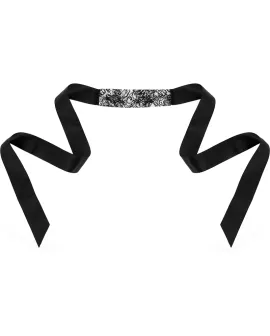 Coquette Chic Desire - Schwarze Spitzenmaske mit Band