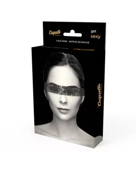 Coquette Chic Desire - Schwarze Spitzenmaske mit Band