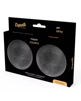 Coquette Chic Desire - Schwarze Spitzen-Nippleabdeckungen
