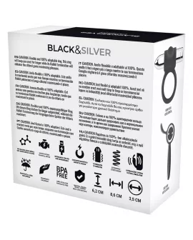 BLACK&SILVER - CAMERON WIEDERAUFLADBARER RING SILBER