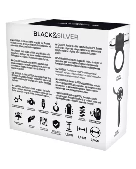 BLACK&SILVER - CAMERON WIEDERAUFLADBARER RING SILBER