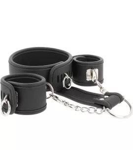 FETISH SUBMISSIVE - Vegan-Leder-Halskette und Handschellen