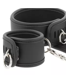 FETISH SUBMISSIVE - Vegan-Leder-Halskette und Handschellen