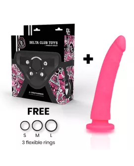 Delta Club Strap-On Gurt Rosa Silikon Dildo 17 cm - 3 cm