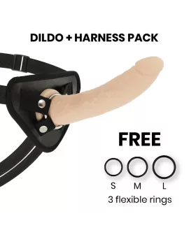 Delta Club - Harness mit 20 cm Silikon-Dong - Ø 4 cm