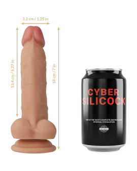 Cyber Silicock Strap-On - Flüssiges Silikon 18 cm mit 3 Ringen