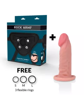 ROCKARMY - Realistischer Dual Density Tiger Dildo Gurt 14 cm
