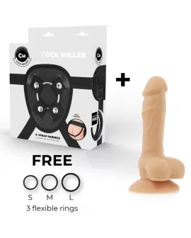 COCK MILLER - HARNESS + SILIKON DICHTE COCKSIL ARTIKULIERBAR 13 CM