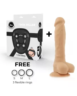 COCK MILLER - HARNESS + SILIKON DICHTE ARTIKULIERBARES COCKSIL 19,5 CM