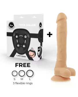 COCK MILLER - HARNESS + SILIKON DICHTE ARTIKULIERBARES COCKSIL 24 CM