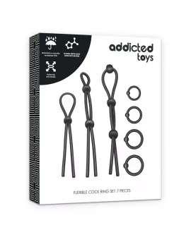 ADDICTED TOYS - FLEXIBLES SILIKON-COCKRING-SET 7-TEILIG
